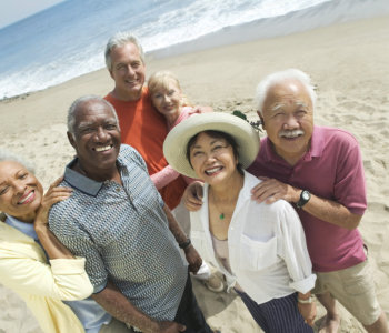 group of elderly people smiling